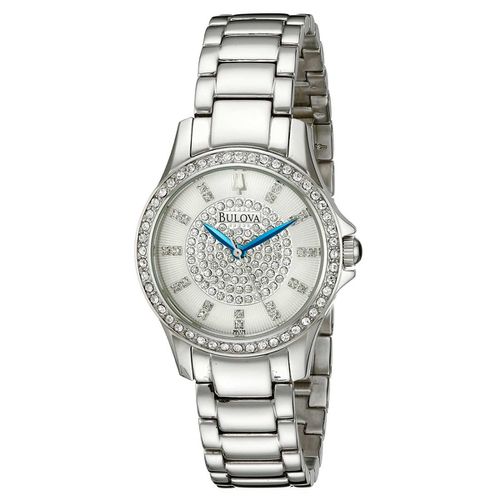 L176 Women's Dress Crystal Silver Dial Stainless Steel Watch - Bulova - Modalova