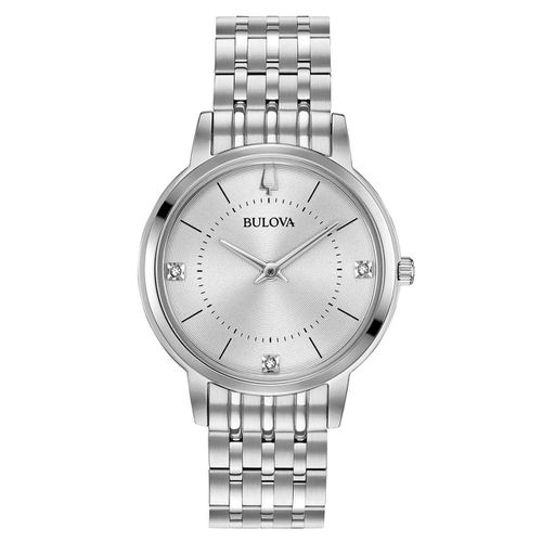 P183 Women's Classic Silver Dial Steel Bracelet Diamond Watch - Bulova - Modalova
