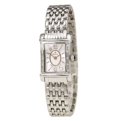 R48 Women's Diamond White Dial Stainless Steel Bracelet Quartz Watch - Bulova - Modalova