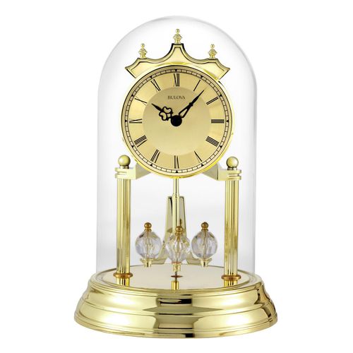 B8818 Tristan I Gold Tone Dial Yellow Brass Finish Anniversary Clock - Bulova - Modalova
