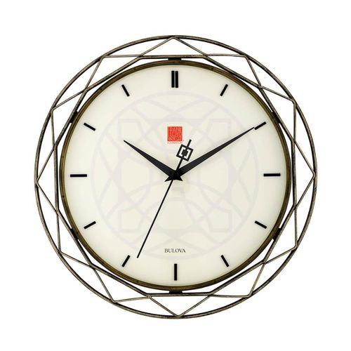 C4834 Frank Lloyd Wright Luxfer Prism Wall Clock - Bulova - Modalova
