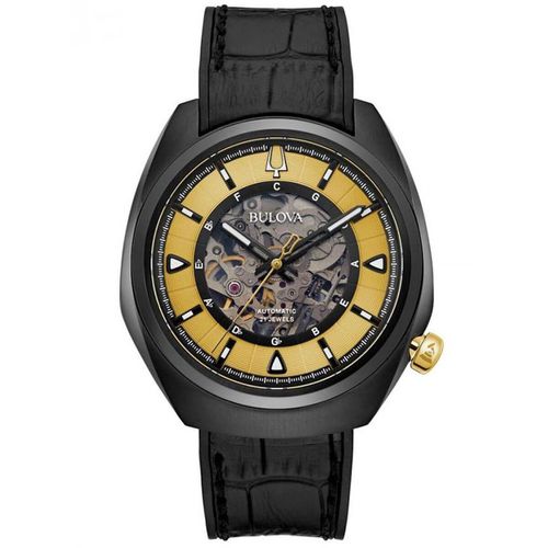 Men's Automatic Watch - Grammy Black Leather Strap / 98A241 - Bulova - Modalova