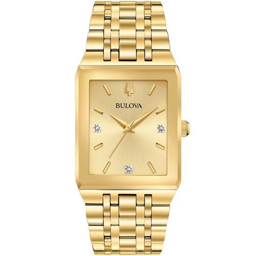 Men's Bracelet Watch - Futuro Champagne Dial Yellow Gold Steel Diamond / 97D120 - Bulova - Modalova