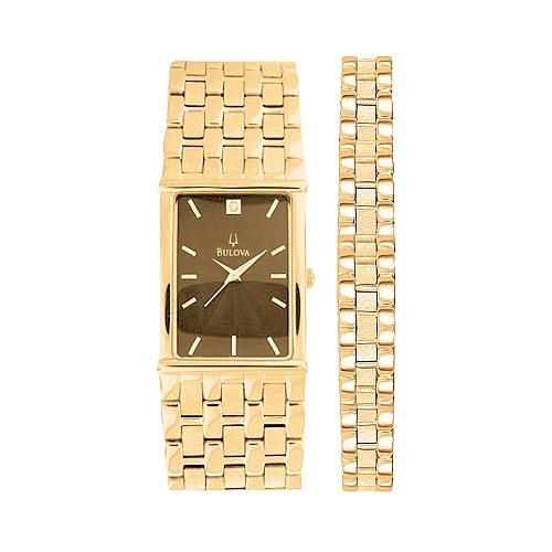 Men's Gold Plated Diamond Watch 97F61 - Bulova - Modalova