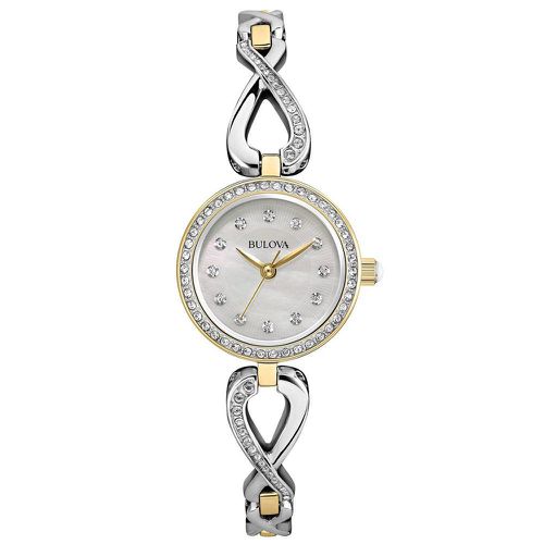 Women's Bangle Watch & Infinity Necklace Set - Crystal MOP Dial / 98X109 - Bulova - Modalova