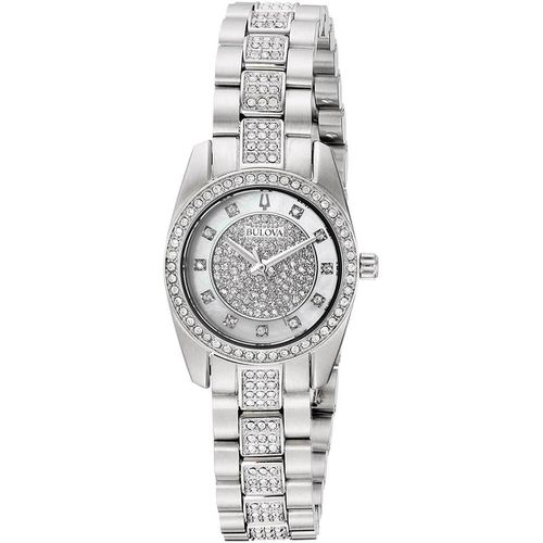 Women's Bracelet Watch - Crystal Quartz Stainless Steel MOP Dial / 96L253 - Bulova - Modalova
