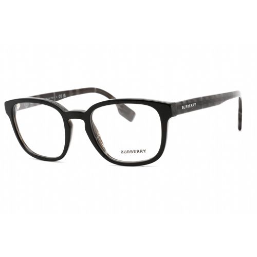 Unisex Eyeglasses - Black/Charcoal Check Plastic Rectangular / 0BE2344 4077 - BURBERRY - Modalova