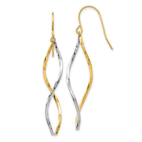 K Two-tone Twist Dangle Earrings - Jewelry - Modalova