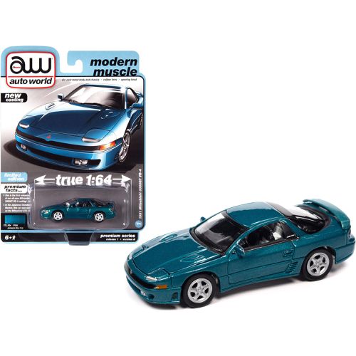 Auto World 1/64 Car - Modern Muscle Mitsubishi 3000GT VR-4 Jamaican Blue Metallic - Autoworld - Modalova