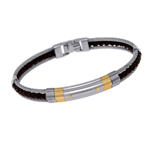 Stainless Steel and 18K Yellow Gold Bangle Bracelet 04-93-BR06-00 - Alor - Modalova