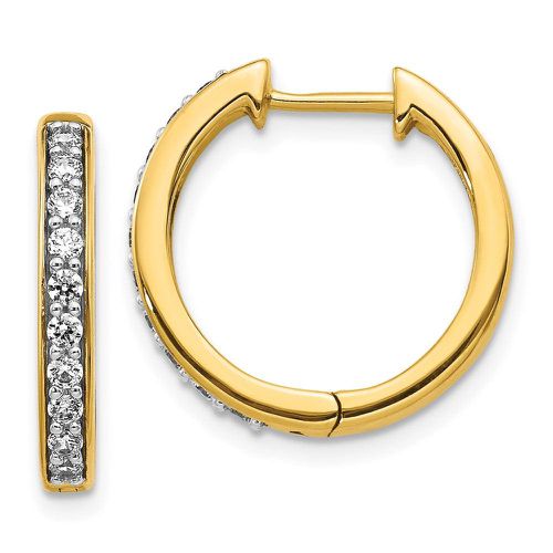 K Yellow Gold Diamond Hoop Earrings - Jewelry - Modalova