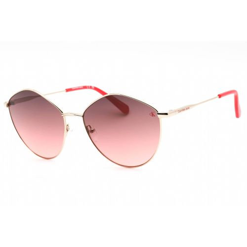 Women's Sunglasses - Gold Metal Oval Shape Frame / CKJ22202S 707 - Calvin Klein Jeans - Modalova