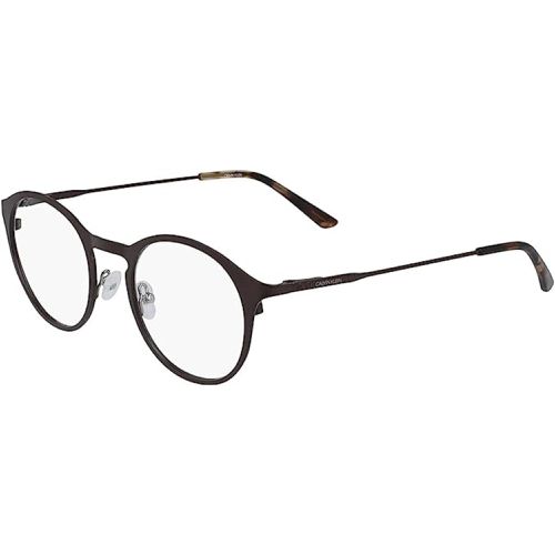 Men's Eyeglasses - Matt Dark Brown Metal Round / CK20112 201 - Calvin Klein - Modalova