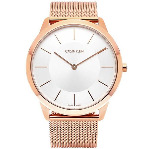 Men's Quartz Watch - Minimal Silver Tone Dial Mesh Bracelet / K3M2T626 - Calvin Klein - Modalova