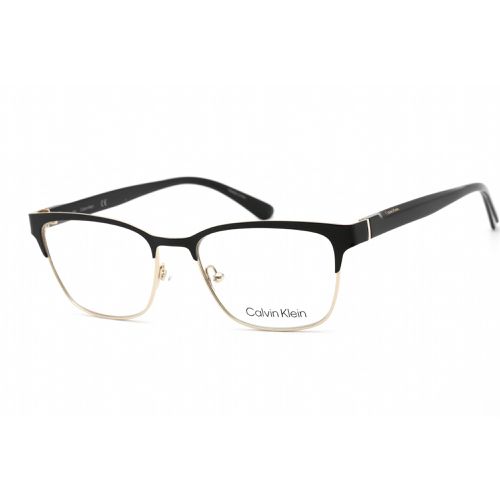 Women's Eyeglasses - Black/Gold Rectangular Metal Frame / CK21125 001 - Calvin Klein - Modalova