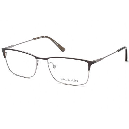 Unisex Eyeglasses - Satin Brown Metal Frame Clear Lens / CK18122 200 - Calvin Klein - Modalova