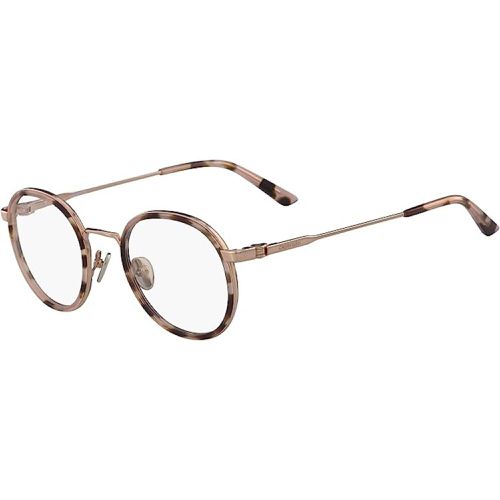 Unisex Eyeglasses - Peach Tortoise Metal Round / CK18107 665 - Calvin Klein - Modalova