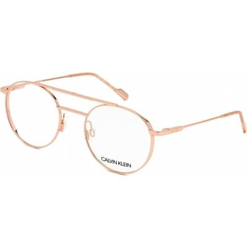 Unisex Eyeglasses - Rose Gold Round Frame / CK21101 780 - Calvin Klein - Modalova