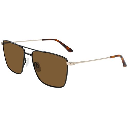 Unisex Sunglasses - Brown Lens Black Metal Full Rim Frame / CK21116S 001 - Calvin Klein - Modalova