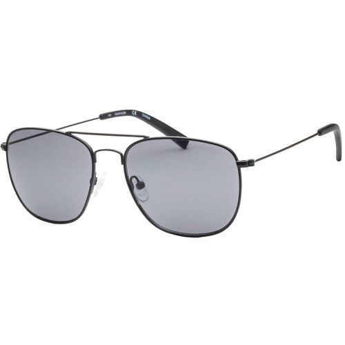 Unisex Sunglasses - Matte Black Metal Navigator Frame / CK19132S 001 - Calvin Klein - Modalova