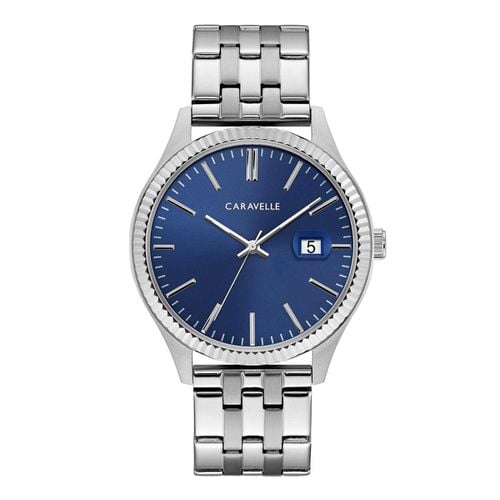 B151 Men's Quartz Blue Dial Stainless Steel Bracelet Watch - Caravelle - Modalova