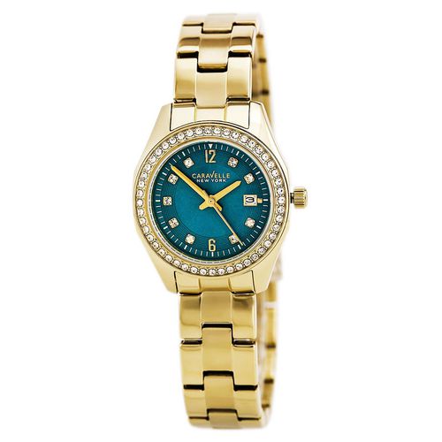 M109 Women's Yellow Steel Bracelet Quartz Crystal Blue Dial Watch - Caravelle - Modalova