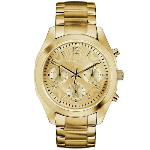 Women's Bracelet Watch - Quartz Chronograph Champagne Dial Steel / 44L238 - Caravelle - Modalova