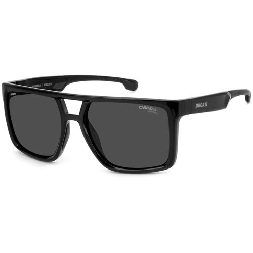 Men's Sunglasses - Black Injected Full Rim Pilot Frame Grey Lens / 018/S 807 - Carrera - Modalova