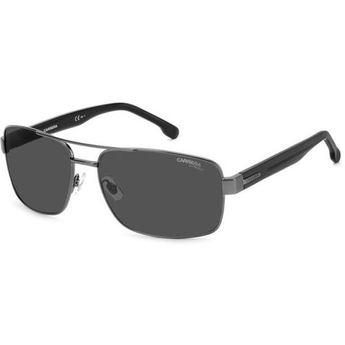 Men's Sunglasses - Full Rim Dark Ruthenium Metal Rectangular / 8063/S 0KJ1 - Carrera - Modalova