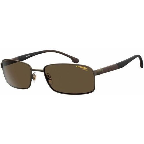 Men's Sunglasses - Rectangular Frame Bronze Polarized Lens / CA8037S 0VZH - Carrera - Modalova