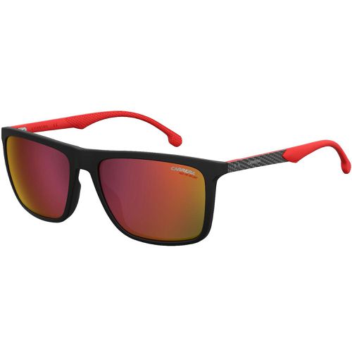 Unisex Sunglasses - Matte Black and Red Rectangular Frame / 8032/S 0003 W3 - Carrera - Modalova