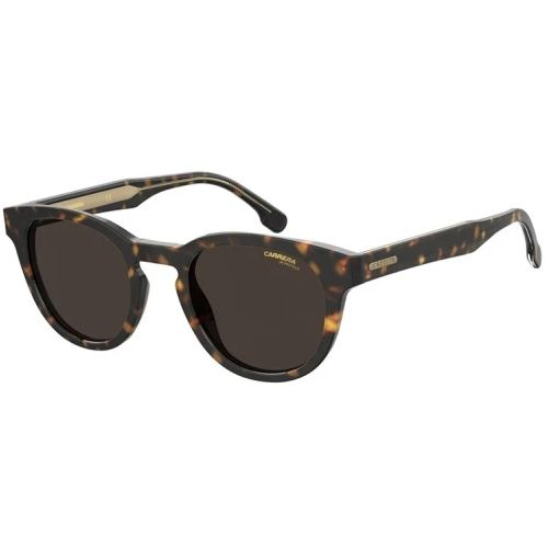 Unisex Sunglasses - Havana Full-Rim Plastic Frame Brown Lenses / 252/S 0086 - Carrera - Modalova