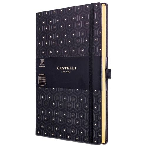 Notebook - Copper and Gold Medium A5, Ruled, Honeycomb Gold / QC6NT-464 - Castelli - Modalova