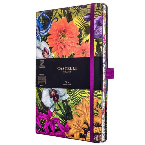 Notebook - Eden Jungle Design Medium A5, Ruled, Orchid / QC6BI-003 - Castelli - Modalova