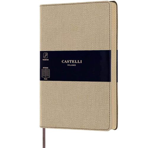 Notebook - Harris Tweed Cover Medium A5, Ruled, Desert Sand / QC6D9-918 - Castelli - Modalova