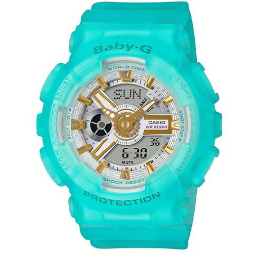 Women's Watch - Baby-G Blue Dial Semi Transparent Resin Strap / BA110SC-2A - Casio - Modalova