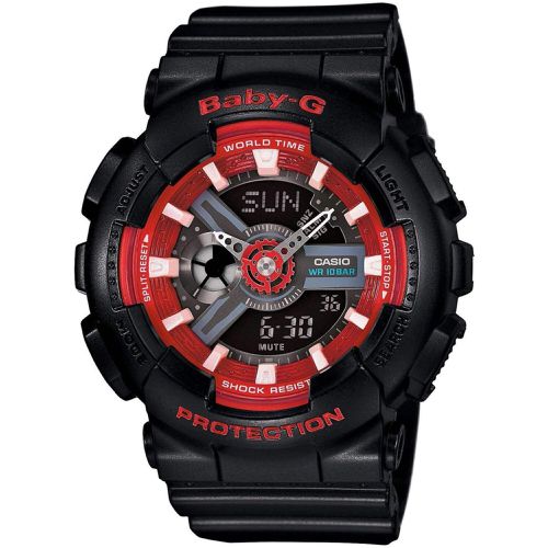 Women's Watch - Baby-G Red and Black Dial Resin Strap / BA110SN-1A - Casio - Modalova