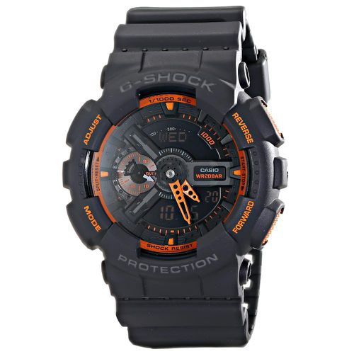 GA110TS-1A4 Men's G-Shock World Time Black Ana-Digi Dial Dark Grey Resin Strap Dive Watch - Casio - Modalova