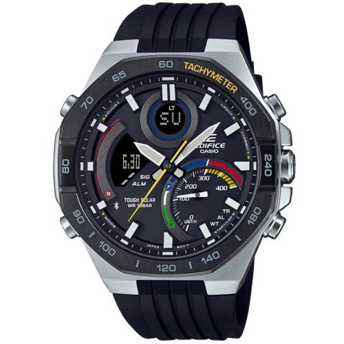 Men's Watch - Edifice Solar Powered Black Resin Strap Bluetooth / ECB950MP-1A - Casio - Modalova