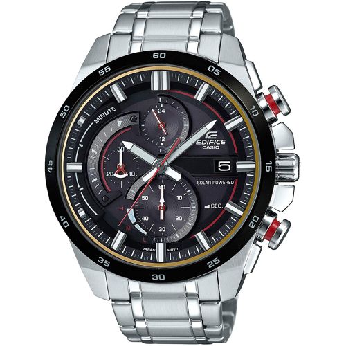 Men's Watch - Edifice Tough Solar Chronograph Black Dial Steel / EQS600DB-1A4 - Casio - Modalova