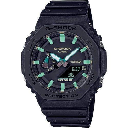 Men's Ana Digi Watch - G-Shock 2100 Series Black Dial Resin Strap / GA2100RC-1A - Casio - Modalova