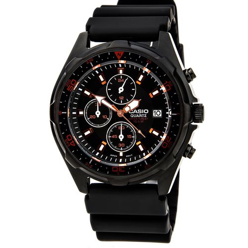 Men's Chronograph Watch - Quartz Black Dial Resin Strap / AMW370B-1A1 - Casio - Modalova