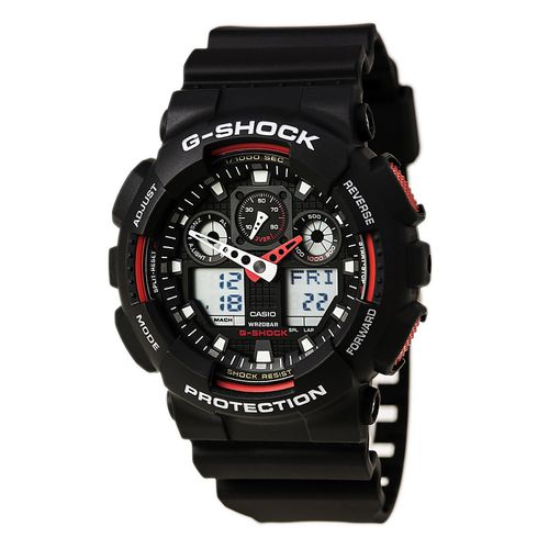 Men's Dive Watch - G-Shock Anti-Magnetic Ana-Digi Dial Resin Strap / GA100-1A4 - Casio - Modalova