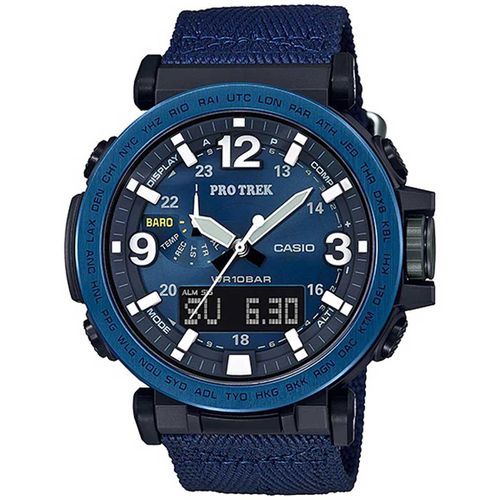 Men's Quartz Watch - Pro Trek Blue Analog-Digital Dial Fabric Strap / PRG600YB-2 - Casio - Modalova