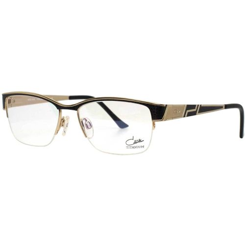 Unisex Eyeglasses - Black/Gold Metal Rectangular Half Rim / 4243 C002 - Cazal - Modalova