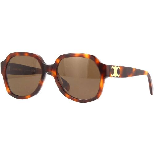 Women's Sunglasses - Brown Lens Full Rim Shiny Havana Frame / CL40189I 53E - Celine - Modalova