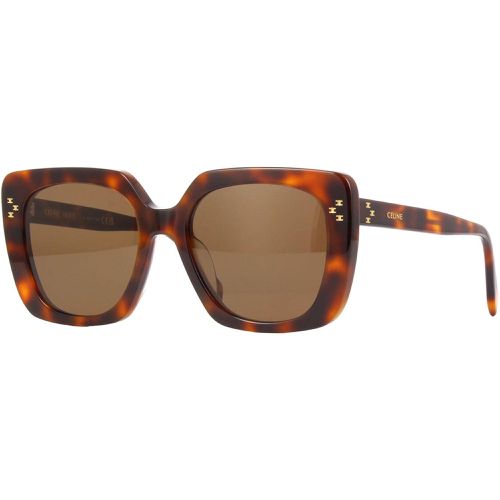 Women's Sunglasses - Full Rim Brown Lens Butterfly Plastic Frame / CL40218U 53E - Celine - Modalova