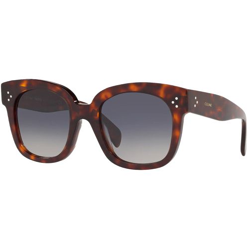 Women's Sunglasses - Full Rim Tortoise Acetate Square Frame / CL4002UN 54D - Celine - Modalova