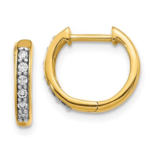 K Yellow Gold Diamond Hoop Earrings - Jewelry - Modalova