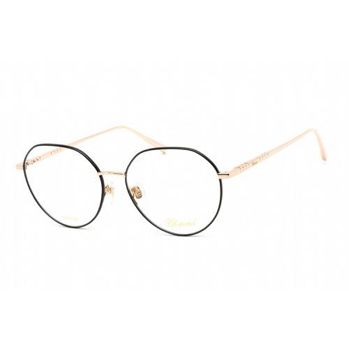 Women's Eyeglasses - Shiny Rose Gold/Black Metal Round Frame / VCHF71M 0301 - Chopard - Modalova
